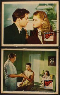 1c163 NIGHTMARE ALLEY 3 LCs '47 great images of Tyrone Power & sexy Coleen Gray, carnival noir!
