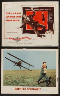 1c158 NORTH BY NORTHWEST 8 LCs '59 Cary Grant, Eva Marie Saint, Alfred Hitchcock classic!