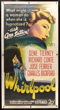 1d176 WHIRLPOOL linen 3sh '50 what might pretty Gene Tierney do when she is hypnotized?!