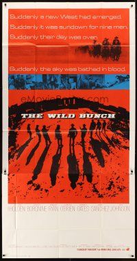 1d099 WILD BUNCH int'l 3sh '69 Sam Peckinpah cowboy classic, great different artwork!