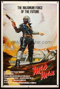 1d137 MAD MAX 40x60 '80 art of wasteland cop Mel Gibson, George Miller Australian sci-fi classic!
