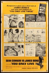 1d140 YOU ONLY LIVE TWICE 40x60 '67 Sean Connery 007, cool guns, girls & gadgets Esquire tie-in!