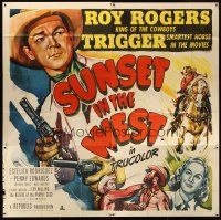 1d085 SUNSET IN THE WEST 6sh '50 huge artwork fo Roy Rogers, King of the Cowboys & Trigger!