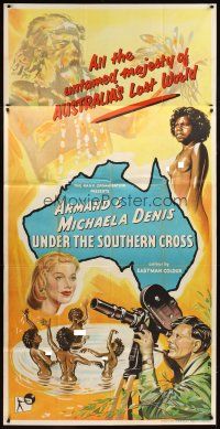 1d097 UNDER THE SOUTHERN CROSS English 3sh '55 Armand Denis, the untamed majesty of Australia!