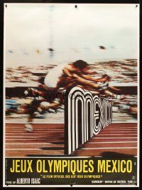 1d248 OLYMPICS IN MEXICO linen French 1p '69 Isaac's Olimpiada en Mexico, cool hurdling image!