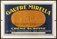 1d188 GAUFRE MIRELLA CREME SURFINE linen 31x47 French advertising poster '30s Roubaix wafer art!
