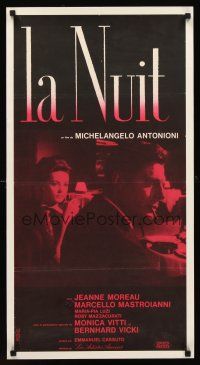 1d130 LA NOTTE French 16x31 '61 Antonioni, Jeanne Moreau, Marcello Mastroianni, different!