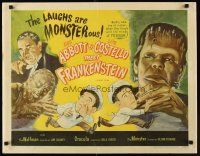 1d021 ABBOTT & COSTELLO MEET FRANKENSTEIN 1/2sh R56 plus the Wolfman & Dracula are after Bud & Lou