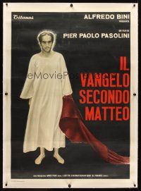 1d213 GOSPEL ACCORDING TO ST. MATTHEW linen Italian 1p '64 Pasolini's Il Vangelo secondo Matteo!