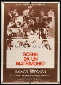 1d221 SCENES FROM A MARRIAGE linen Italian 1p '75 Ingmar Bergman, Liv Ullmann, great montage!