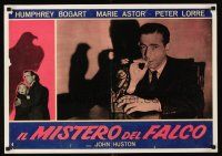 1d126 MALTESE FALCON Italian photobusta R62 best c/u of Humphrey Bogart smoking & holding bird!