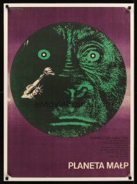 1d124 PLANET OF THE APES Polish 23x33 '69 classic sci-fi, cool completely different Lipinski art!