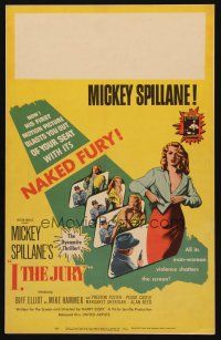 1d033 I THE JURY WC '53 Mickey Spillane, Mike Hammer, great 3-D images of sexy girl stripping!