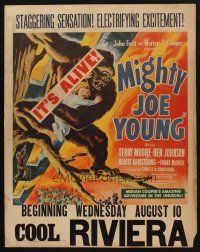 1d027 MIGHTY JOE YOUNG style A jumbo WC '49 first Harryhausen, art of ape rescuing girl in tree!