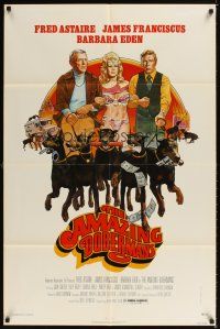 1e029 AMAZING DOBERMANS 1sh '76 art of Franciscus, Fred Astaire & sexy Barbara Eden!