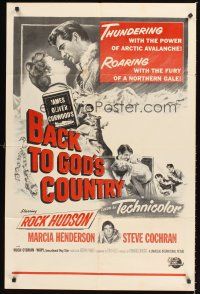 1e048 BACK TO GOD'S COUNTRY military 1sh '53 Rock Hudson, James Oliver Curwood!