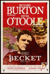 1e065 BECKET 1sh '64 Richard Burton in the title role, Peter O'Toole, John Gielgud!