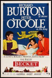 1e066 BECKET style B 1sh '64 Richard Burton in the title role, Peter O'Toole, John Gielgud