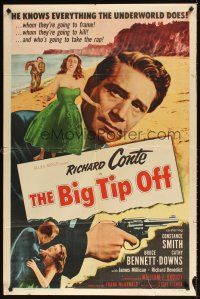 1e073 BIG TIP OFF 1sh '55 Richard Conte knows everything the underworld does, film noir!