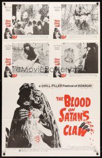 1e087 BLOOD ON SATAN'S CLAW special '71 sexy horror, different lobby card & half-sheet combination!
