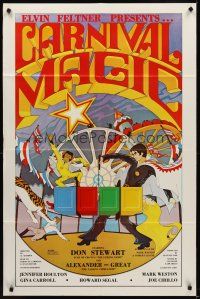 1e114 CARNIVAL MAGIC 1sh '81 Don Stewart, talking chimpanzee, cool circus artwork!
