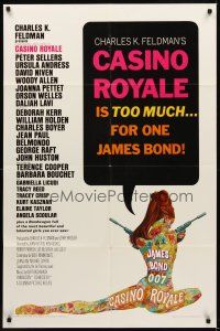 1e116 CASINO ROYALE 1sh '67 all-star James Bond spy spoof, sexy psychedelic art by Robert McGinnis!
