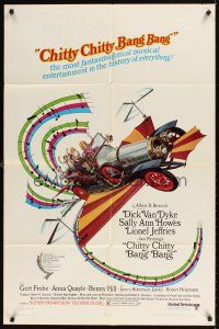 1e126 CHITTY CHITTY BANG BANG 1sh '69 Dick Van Dyke, Sally Ann Howes, artwork of wild flying car!