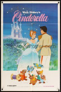 1e127 CINDERELLA 1sh R81 Walt Disney classic romantic fantasy cartoon!