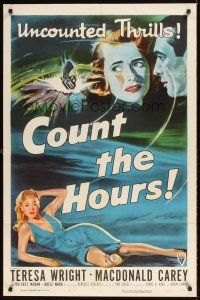 1e151 COUNT THE HOURS style A 1sh '53 Don Siegel, art of sexy bad girl Adele Mara in low-cut dress!