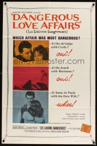 1e167 DANGEROUS LOVE AFFAIRS 1sh '61 Les Liaisons Dangereuses, Jeanne Moreau, Annette Vadim!