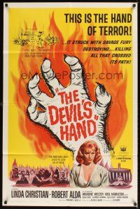 1e186 DEVIL'S HAND 1sh '61 wild voodoo horror, it killed all that crossed its path!