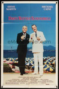 1e196 DIRTY ROTTEN SCOUNDRELS 1sh '88 wacky Steve Martin & Michael Caine, directed by Frank Oz!