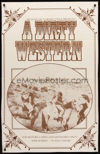 1e198 DIRTY WESTERN 1sh '75 Barbara Bourbon, Richard O'Neal, cowboy sex!