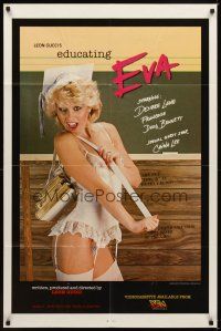 1e222 EDUCATING EVA video/theatrical 1sh '85 sexy student Desiree Lane in lingerie!