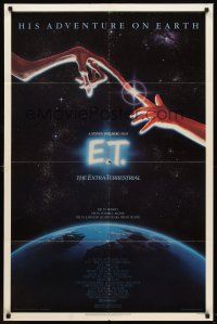 1e218 E.T. THE EXTRA TERRESTRIAL 1sh '82 Steven Spielberg classic, John Alvin art!