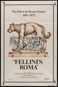 1e246 FELLINI'S ROMA 1sh '72 Italian Federico classic, the fall of the Roman Empire!