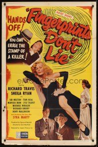 1e253 FINGERPRINTS DON'T LIE 1sh '51 what sexy bad girl Syra Marty did to love was a crime!