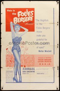 1e264 FOLIES-BERGERE 1sh '56 Zizi Jeanmarie & Constantine w/sexy French showgirls!
