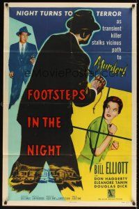 1e265 FOOTSTEPS IN THE NIGHT 1sh '57 the curious case of the careless strangler!