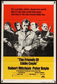 1e282 FRIENDS OF EDDIE COYLE 1sh '73 Robert Mitchum lives in a grubby, violent, dangerous world!