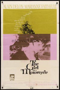 1e298 GIRL ON A MOTORCYCLE int'l 1sh '68 sexy biker Marianne Faithfull is Naked Under Leather!