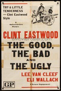 1e308 GOOD, THE BAD & THE UGLY military 1sh R1970s Clint Eastwood, Lee Van Cleef, Sergio Leone!