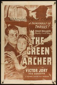 1e315 GREEN ARCHER 1sh R40s Edgar Wallace serial, Jory, Meredith + Robin Hood shadow!