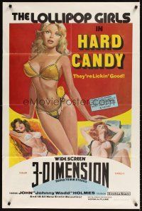 1e329 HARD CANDY 1sh '76 John Holmes, wild 3-D sexy artwork of The Lollipop Girls!
