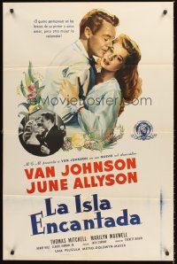 1e354 HIGH BARBAREE Spanish/U.S. 1sh '47 pretty June Allyson loves Navy pilot Van Johnson!