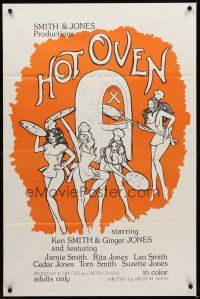 1e371 HOT OVEN 1sh '74 artwork of sexy girls making pizza wearing only aprons!