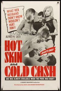 1e373 HOT SKIN & COLD CASH 1sh '65 Barry Mahon, what her husband didn't know won't hurt him!