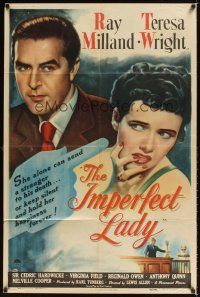 1e393 IMPERFECT LADY style A 1sh '46 Lewis Allen directed, Ray Milland & Teresa Wright!