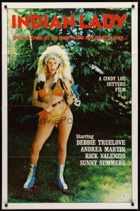 1e397 INDIAN LADY 1sh '81 Ray Dennis Steckler, wacky Native American girl in roller skates!