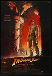 1e400 INDIANA JONES & THE TEMPLE OF DOOM 1sh '84 full-length art of Harrison Ford by Bruce Wolfe!